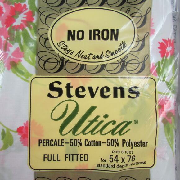 Stevens Utica Mixed Bouquet Full Bed Sheet Set New Sealed Dead Stock Floral - Picture 6 of 10